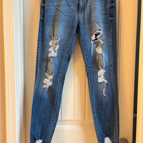 KanCan Ripped Blue Skinny Jeans - Picture 1 of 6